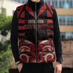 Custom Aotearoa Ngai Te Rangi Sleeveless Puffer Jacket New Zealand Traditional Maori Pattern