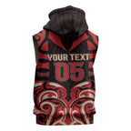 Custom Aotearoa Ngai Te Rangi Sleeveless Zip Hoodie New Zealand Traditional Maori Pattern
