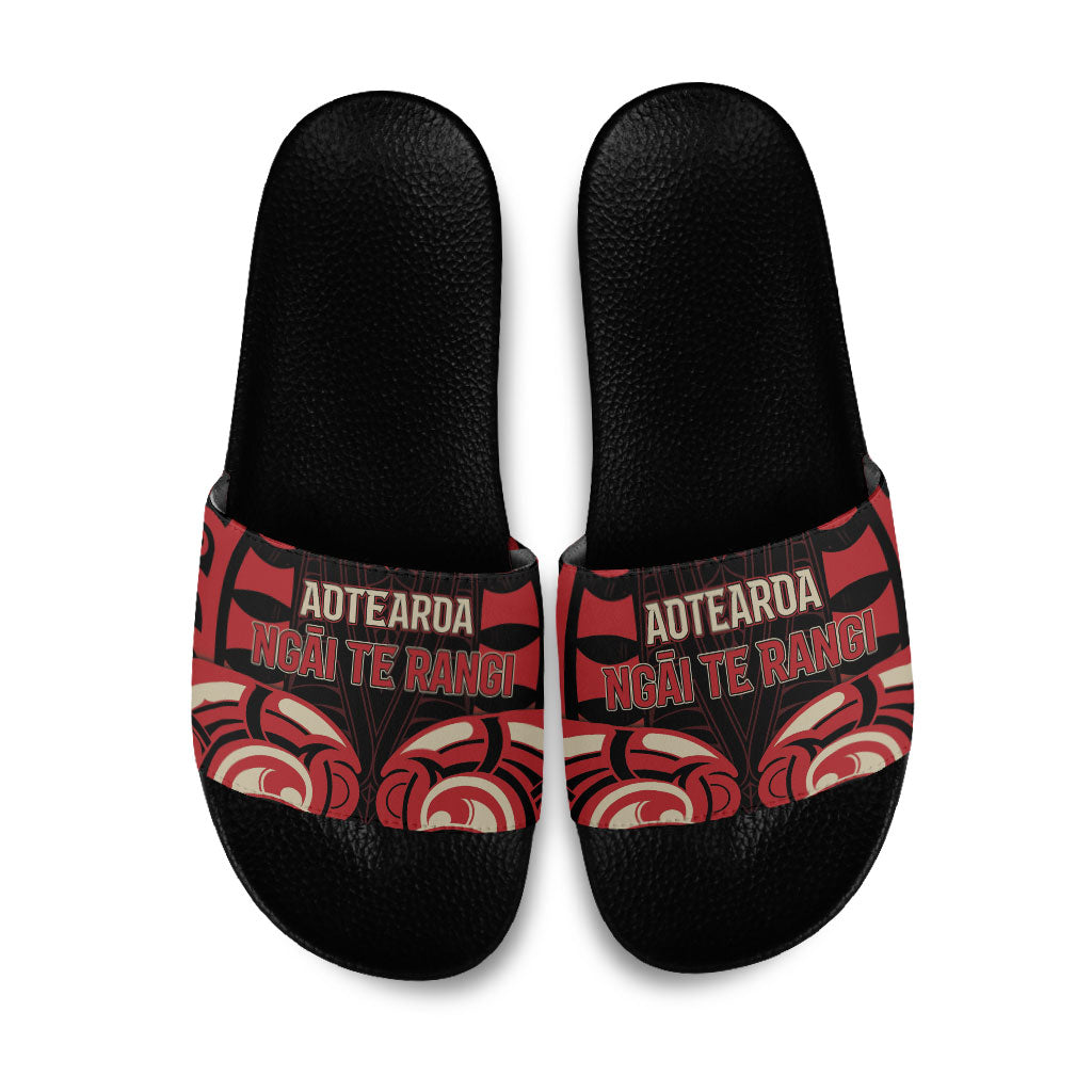 Aotearoa Ngai Te Rangi Slide Sandals New Zealand Traditional Maori Pattern