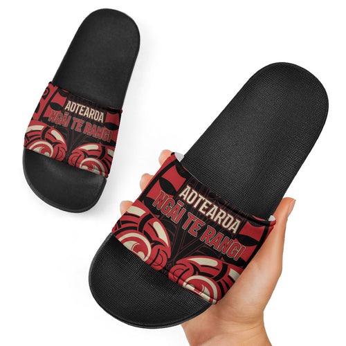Aotearoa Ngai Te Rangi Slide Sandals New Zealand Traditional Maori Pattern