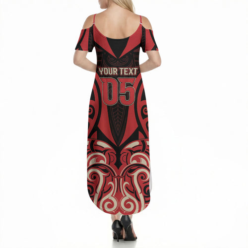 Custom Aotearoa Ngai Te Rangi Summer Maxi Dress New Zealand Traditional Maori Pattern