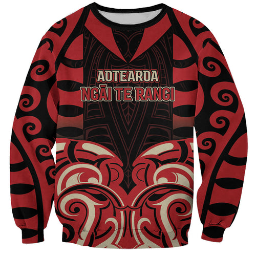 Custom Aotearoa Ngai Te Rangi Sweatshirt New Zealand Traditional Maori Pattern