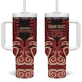 Custom Aotearoa Ngai Te Rangi Tumbler With Handle New Zealand Traditional Maori Pattern