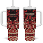 Custom Aotearoa Ngai Te Rangi Tumbler With Handle New Zealand Traditional Maori Pattern