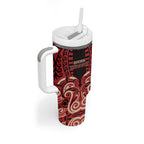 Custom Aotearoa Ngai Te Rangi Tumbler With Handle New Zealand Traditional Maori Pattern