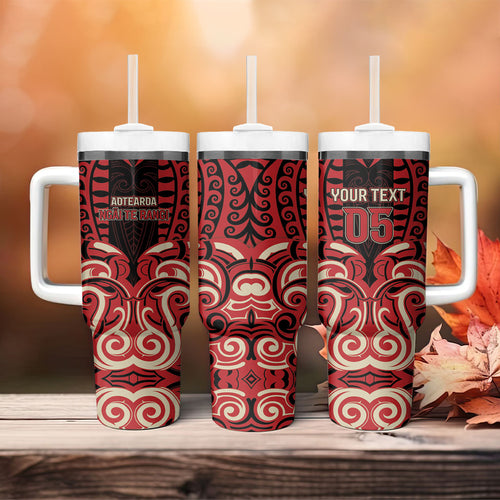 Custom Aotearoa Ngai Te Rangi Tumbler With Handle New Zealand Traditional Maori Pattern