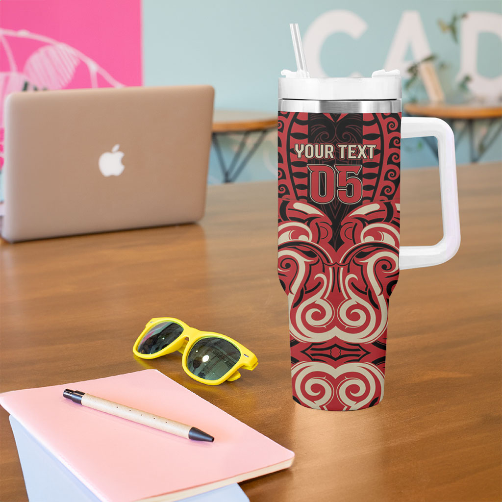 Custom Aotearoa Ngai Te Rangi Tumbler With Handle New Zealand Traditional Maori Pattern