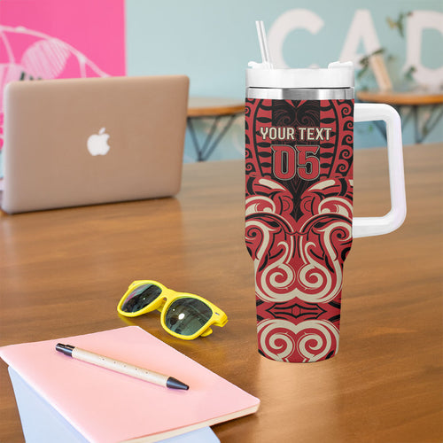 Custom Aotearoa Ngai Te Rangi Tumbler With Handle New Zealand Traditional Maori Pattern