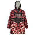 Custom Aotearoa Ngai Te Rangi Wearable Blanket Hoodie New Zealand Traditional Maori Pattern
