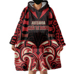 Custom Aotearoa Ngai Te Rangi Wearable Blanket Hoodie New Zealand Traditional Maori Pattern
