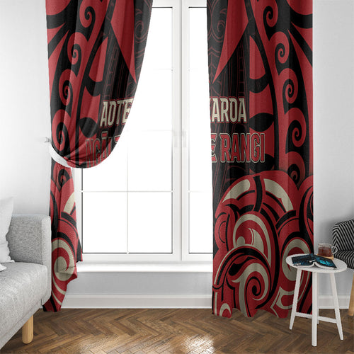 Aotearoa Ngai Te Rangi Window Curtain New Zealand Traditional Maori Pattern
