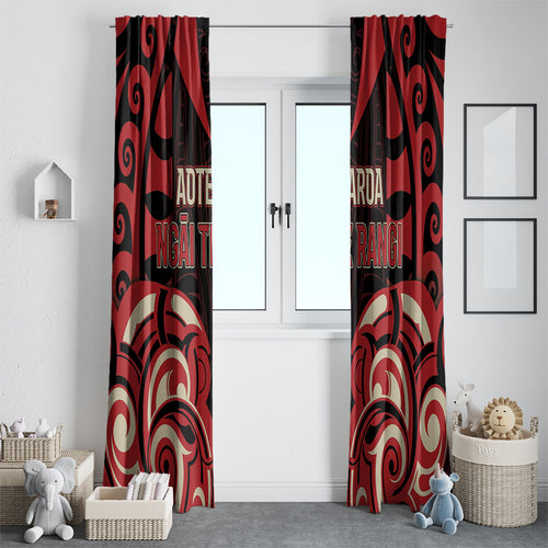 Aotearoa Ngai Te Rangi Window Curtain New Zealand Traditional Maori Pattern