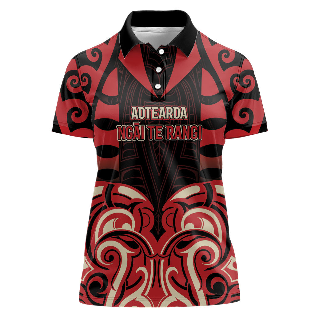 Custom Aotearoa Ngai Te Rangi Women Polo Shirt New Zealand Traditional Maori Pattern