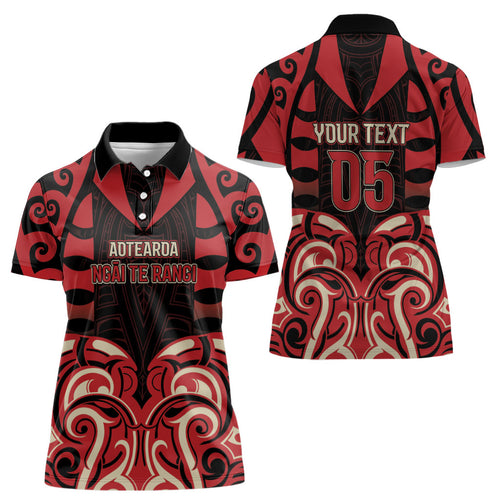 Custom Aotearoa Ngai Te Rangi Women Polo Shirt New Zealand Traditional Maori Pattern