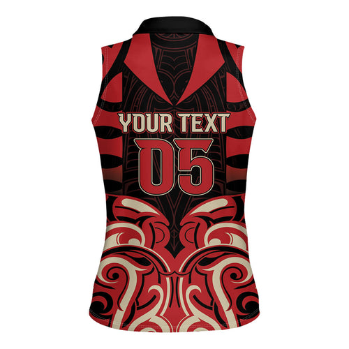 Custom Aotearoa Ngai Te Rangi Women Sleeveless Polo Shirt New Zealand Traditional Maori Pattern