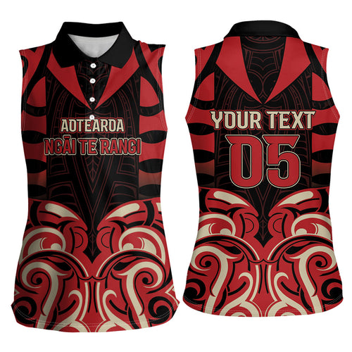 Custom Aotearoa Ngai Te Rangi Women Sleeveless Polo Shirt New Zealand Traditional Maori Pattern