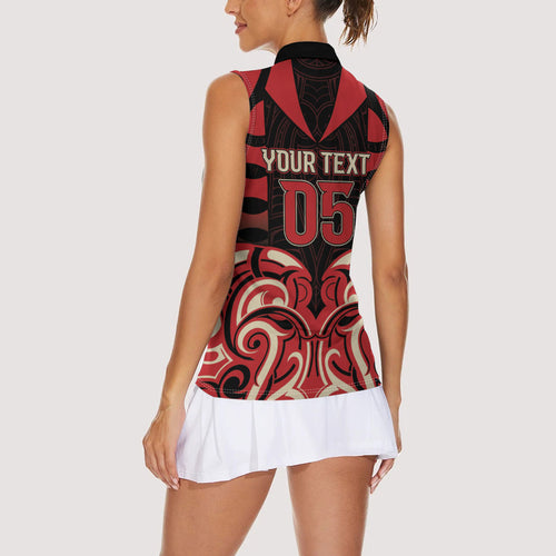Custom Aotearoa Ngai Te Rangi Women Sleeveless Polo Shirt New Zealand Traditional Maori Pattern