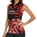 Custom Aotearoa Ngai Te Rangi Women Sleeveless Polo Shirt New Zealand Traditional Maori Pattern