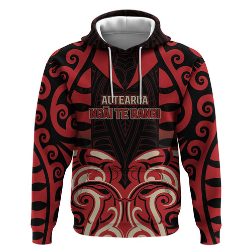 Custom Aotearoa Ngai Te Rangi Zip Hoodie New Zealand Traditional Maori Pattern