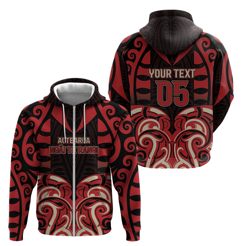 Custom Aotearoa Ngai Te Rangi Zip Hoodie New Zealand Traditional Maori Pattern