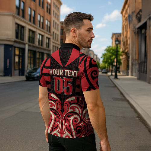 Custom Aotearoa Ngai Te Rangi Zipper Polo Shirt New Zealand Traditional Maori Pattern