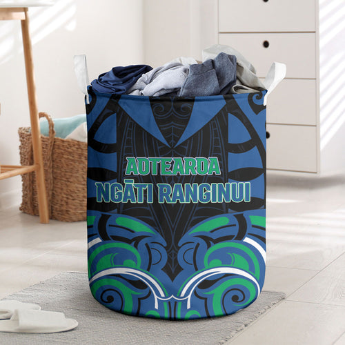 Aotearoa Ngati Ranginui Laundry Basket New Zealand Traditional Maori Pattern