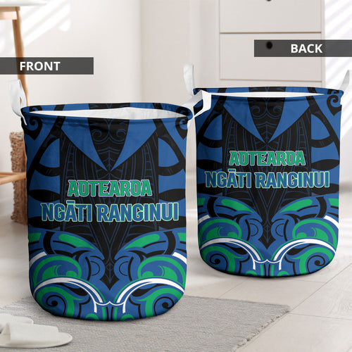 Aotearoa Ngati Ranginui Laundry Basket New Zealand Traditional Maori Pattern