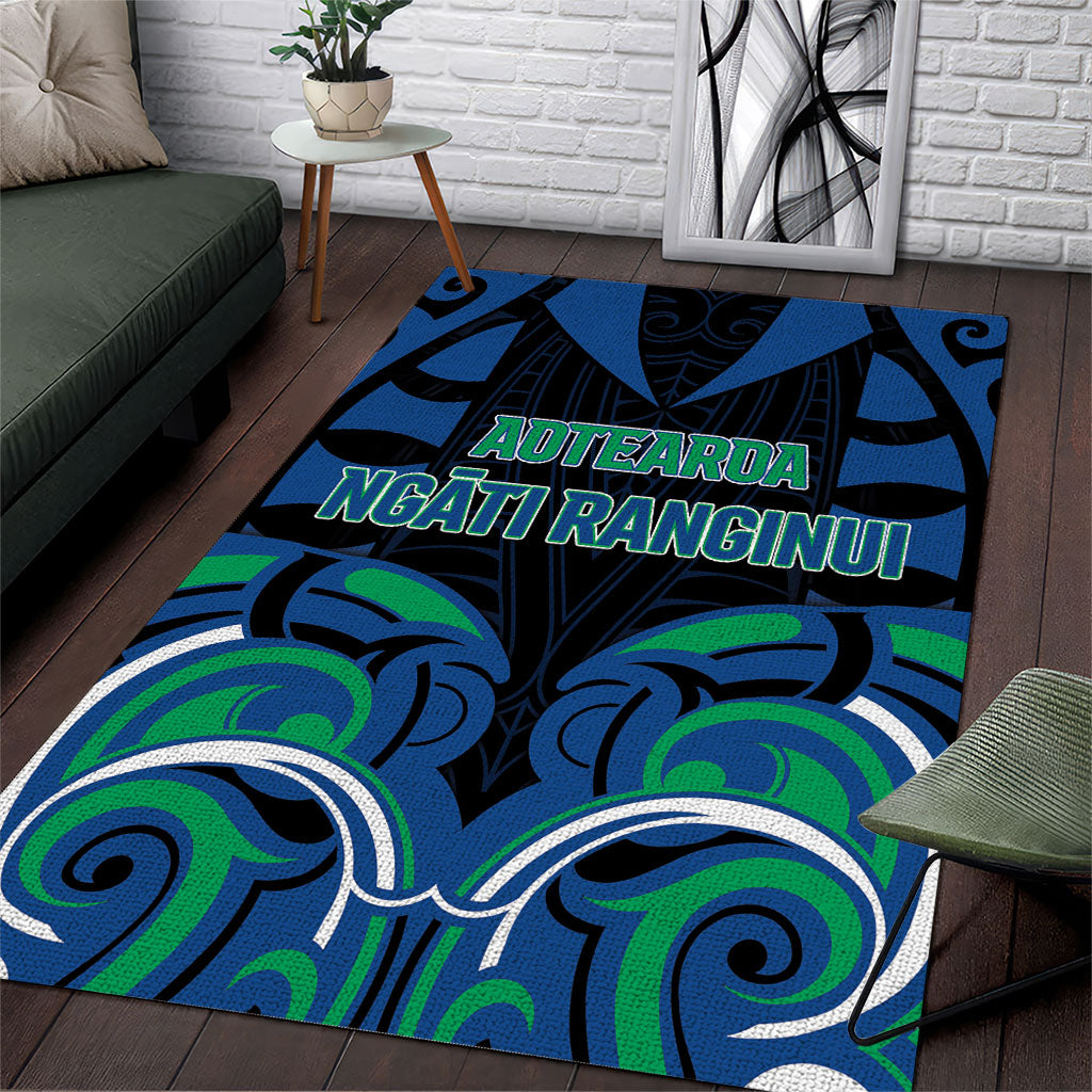 Aotearoa Ngati Ranginui Area Rug New Zealand Traditional Maori Pattern