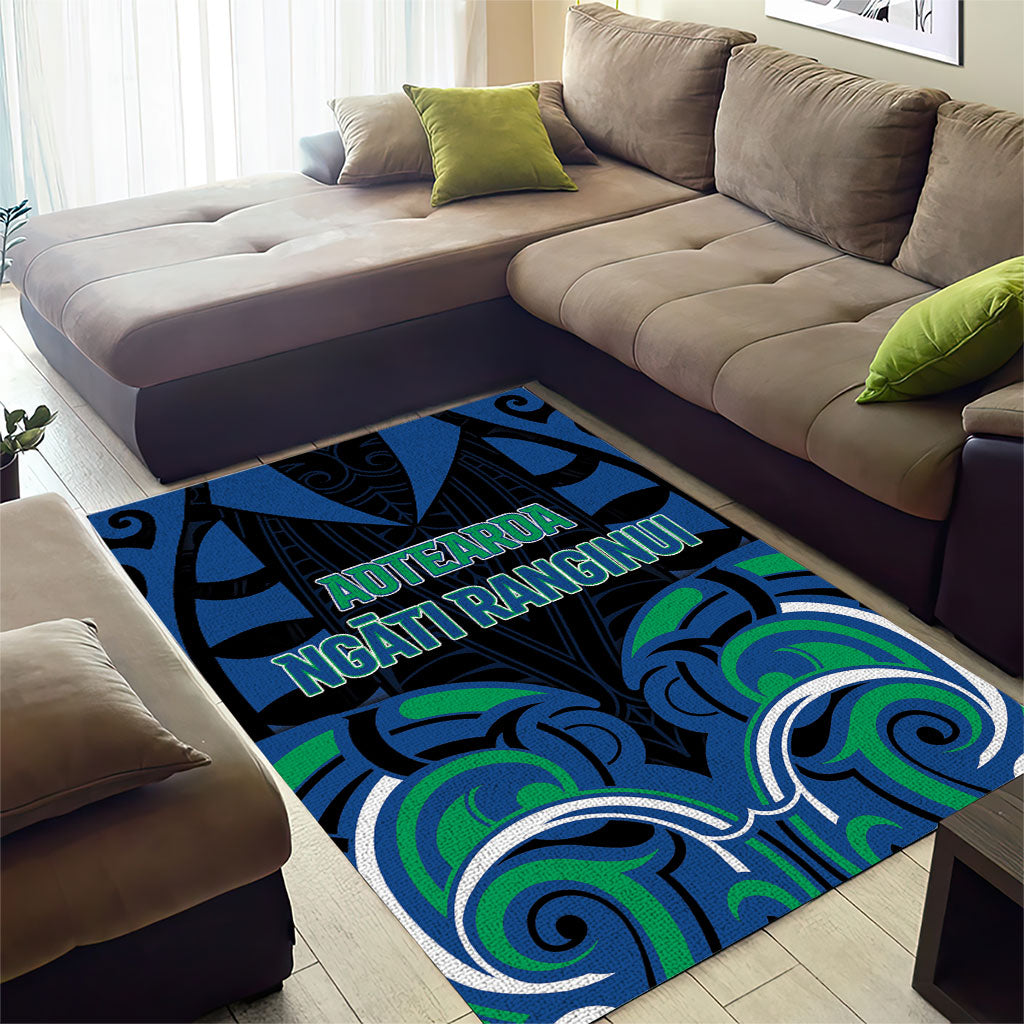Aotearoa Ngati Ranginui Area Rug New Zealand Traditional Maori Pattern