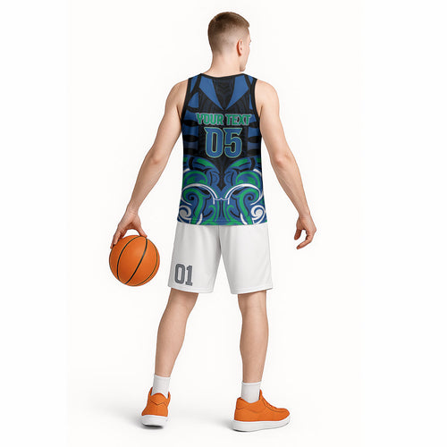 Custom Aotearoa Ngati Ranginui Basketball Jersey New Zealand Traditional Maori Pattern