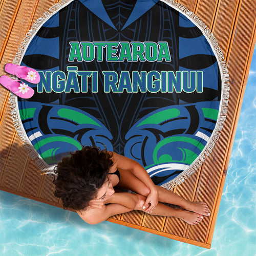 Aotearoa Ngati Ranginui Beach Blanket New Zealand Traditional Maori Pattern