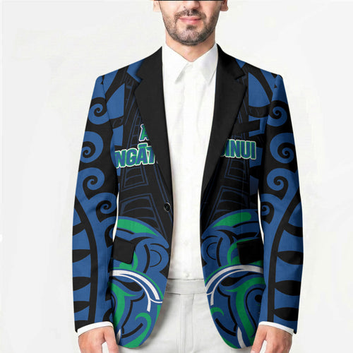 Custom Aotearoa Ngati Ranginui Blazer New Zealand Traditional Maori Pattern
