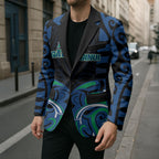 Custom Aotearoa Ngati Ranginui Blazer New Zealand Traditional Maori Pattern