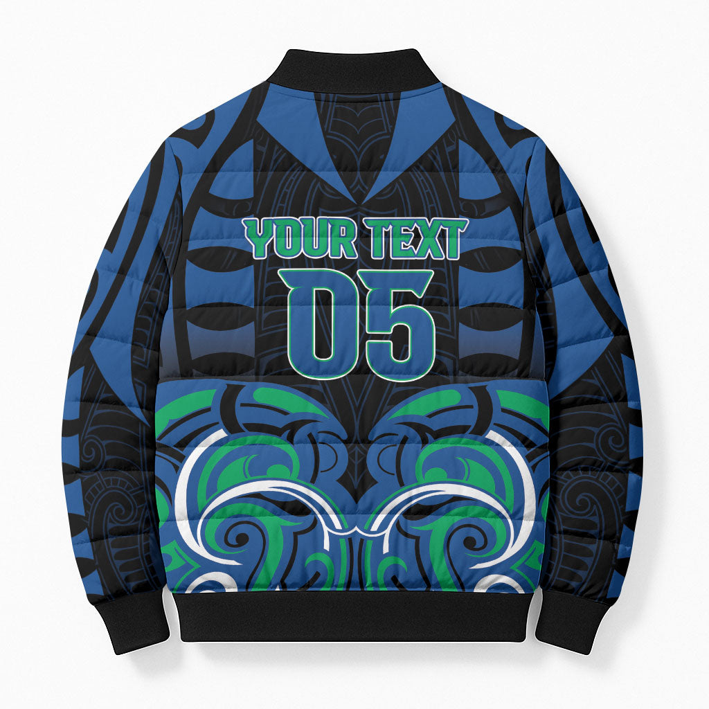 Custom Aotearoa Ngati Ranginui Bomber Puffer Jacket New Zealand Traditional Maori Pattern