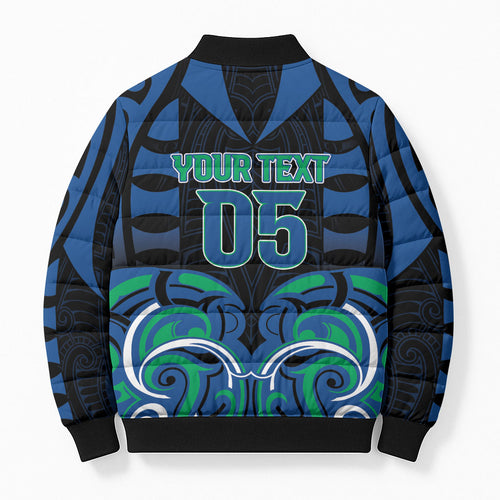 Custom Aotearoa Ngati Ranginui Bomber Puffer Jacket New Zealand Traditional Maori Pattern