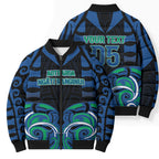 Custom Aotearoa Ngati Ranginui Bomber Puffer Jacket New Zealand Traditional Maori Pattern