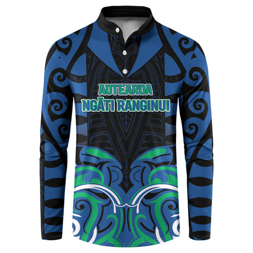 Custom Aotearoa Ngati Ranginui Button Sweatshirt New Zealand Traditional Maori Pattern
