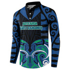 Custom Aotearoa Ngati Ranginui Button Sweatshirt New Zealand Traditional Maori Pattern