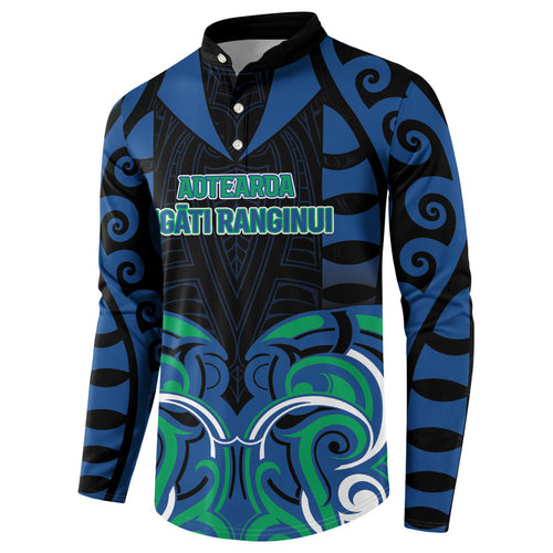 Custom Aotearoa Ngati Ranginui Button Sweatshirt New Zealand Traditional Maori Pattern