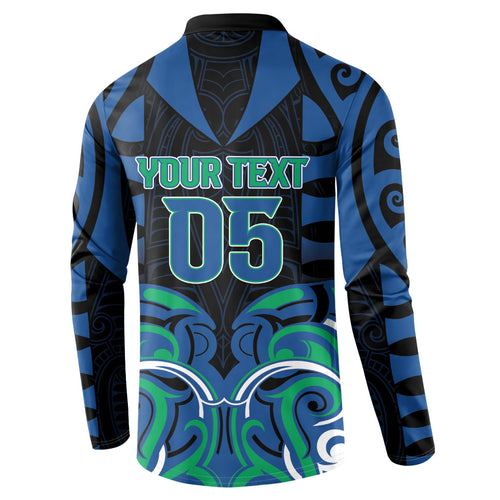 Custom Aotearoa Ngati Ranginui Button Sweatshirt New Zealand Traditional Maori Pattern