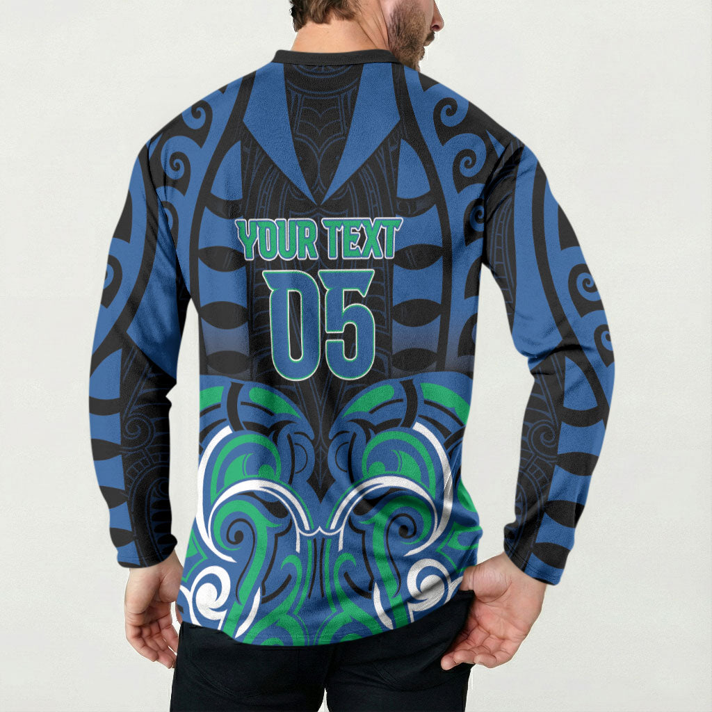 Custom Aotearoa Ngati Ranginui Button Sweatshirt New Zealand Traditional Maori Pattern