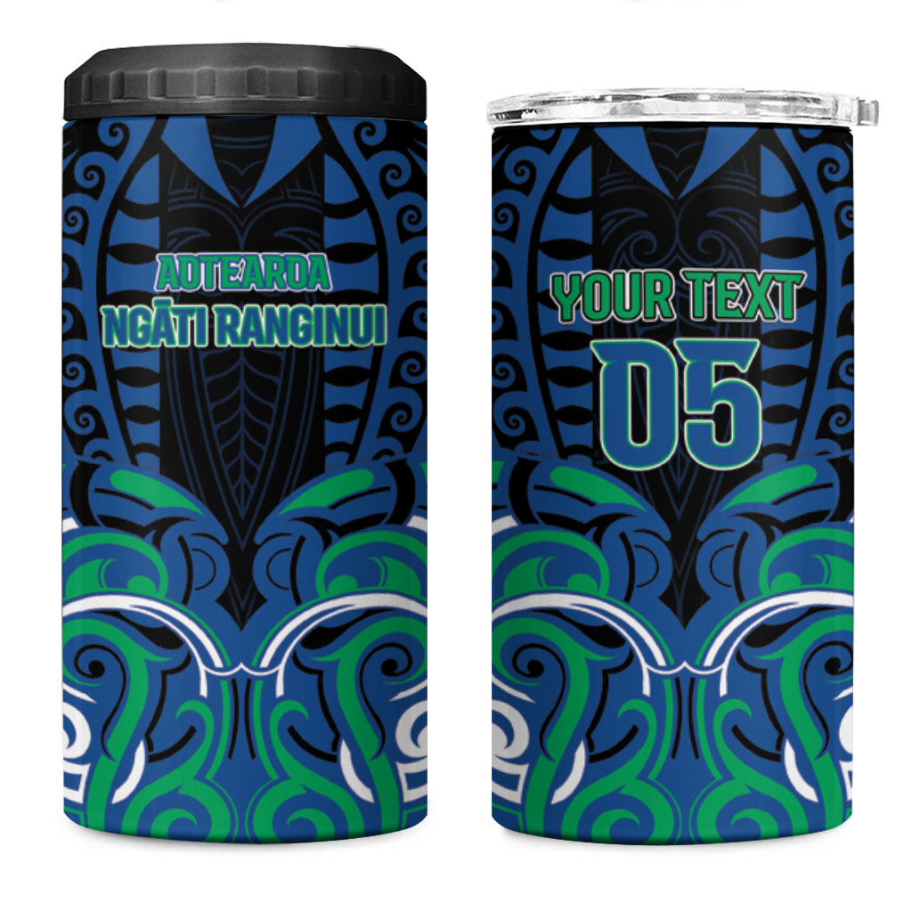 Custom Aotearoa Ngati Ranginui 4 in 1 Can Cooler Tumbler New Zealand Traditional Maori Pattern