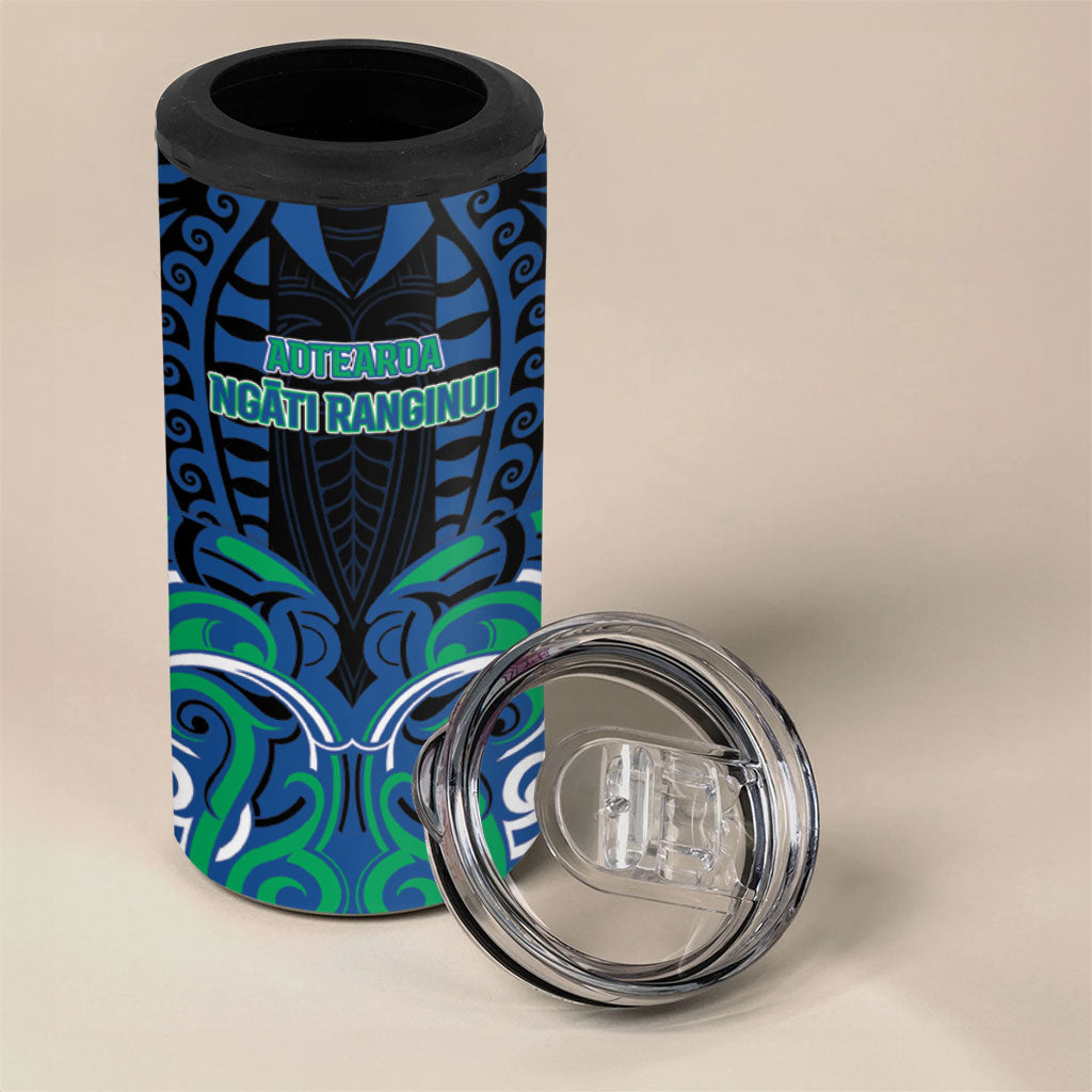 Custom Aotearoa Ngati Ranginui 4 in 1 Can Cooler Tumbler New Zealand Traditional Maori Pattern