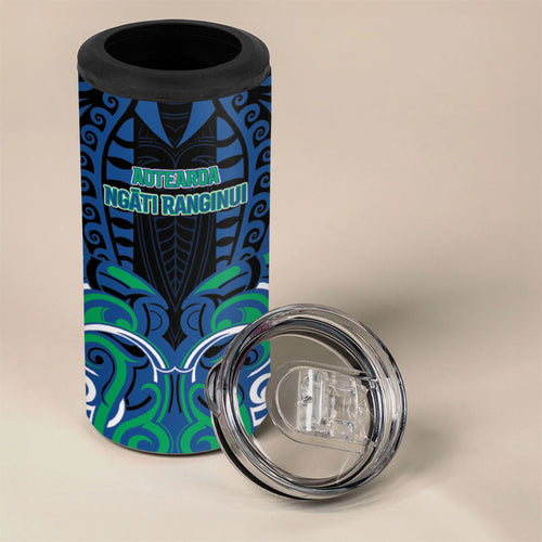 Custom Aotearoa Ngati Ranginui 4 in 1 Can Cooler Tumbler New Zealand Traditional Maori Pattern
