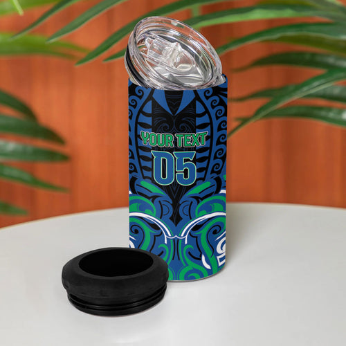Custom Aotearoa Ngati Ranginui 4 in 1 Can Cooler Tumbler New Zealand Traditional Maori Pattern