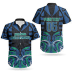 Custom Aotearoa Ngati Ranginui Couples Matching Long Sleeve Bodycon Dress and Hawaiian Shirt New Zealand Traditional Maori Pattern