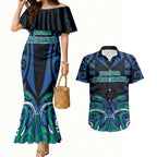 Custom Aotearoa Ngati Ranginui Couples Matching Mermaid Dress and Hawaiian Shirt New Zealand Traditional Maori Pattern