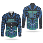 Custom Aotearoa Ngati Ranginui Couples Matching Off Shoulder Maxi Dress and Long Sleeve Button Shirt New Zealand Traditional Maori Pattern