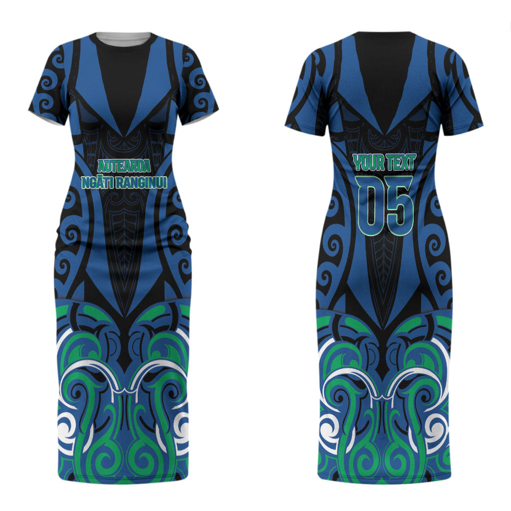 Custom Aotearoa Ngati Ranginui Couples Matching Short Sleeve Bodycon Dress and Hawaiian Shirt New Zealand Traditional Maori Pattern
