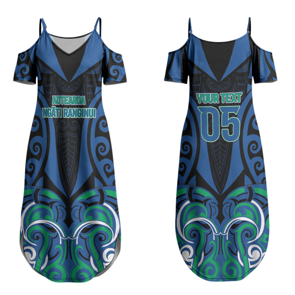 Custom Aotearoa Ngati Ranginui Couples Matching Summer Maxi Dress and Long Sleeve Button Shirt New Zealand Traditional Maori Pattern